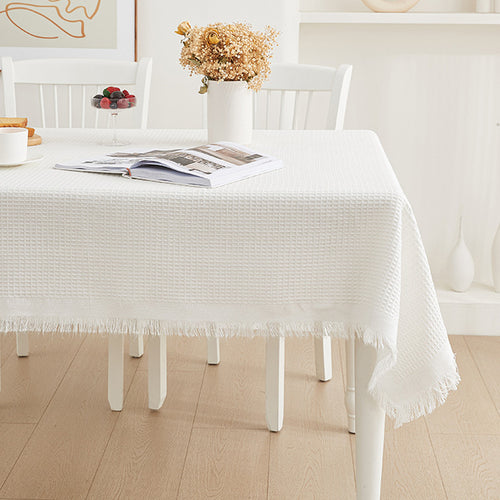Cotton Linen Honeycomb Tablecloth