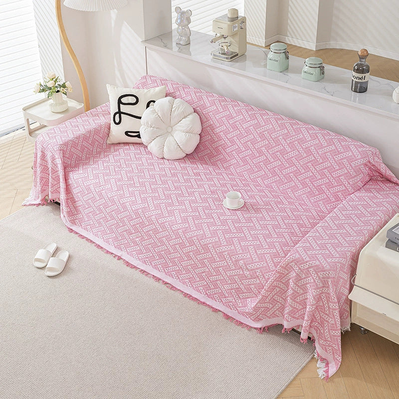 Nordic Waffle Sofa Cover & Throw Blanket, Multi-Use for Home & Picnics